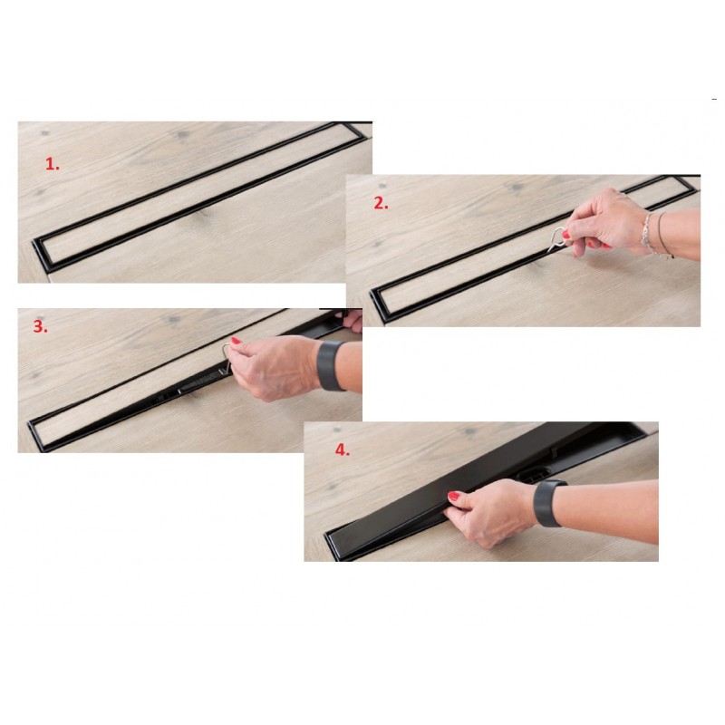 Odpływ Liniowy 50 cm Niski BASSO Różowe Złoto