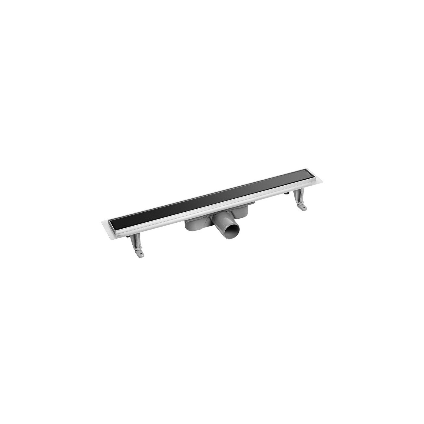 Odpływ Liniowy 60 cm Niski BASSO Czarne Szkło