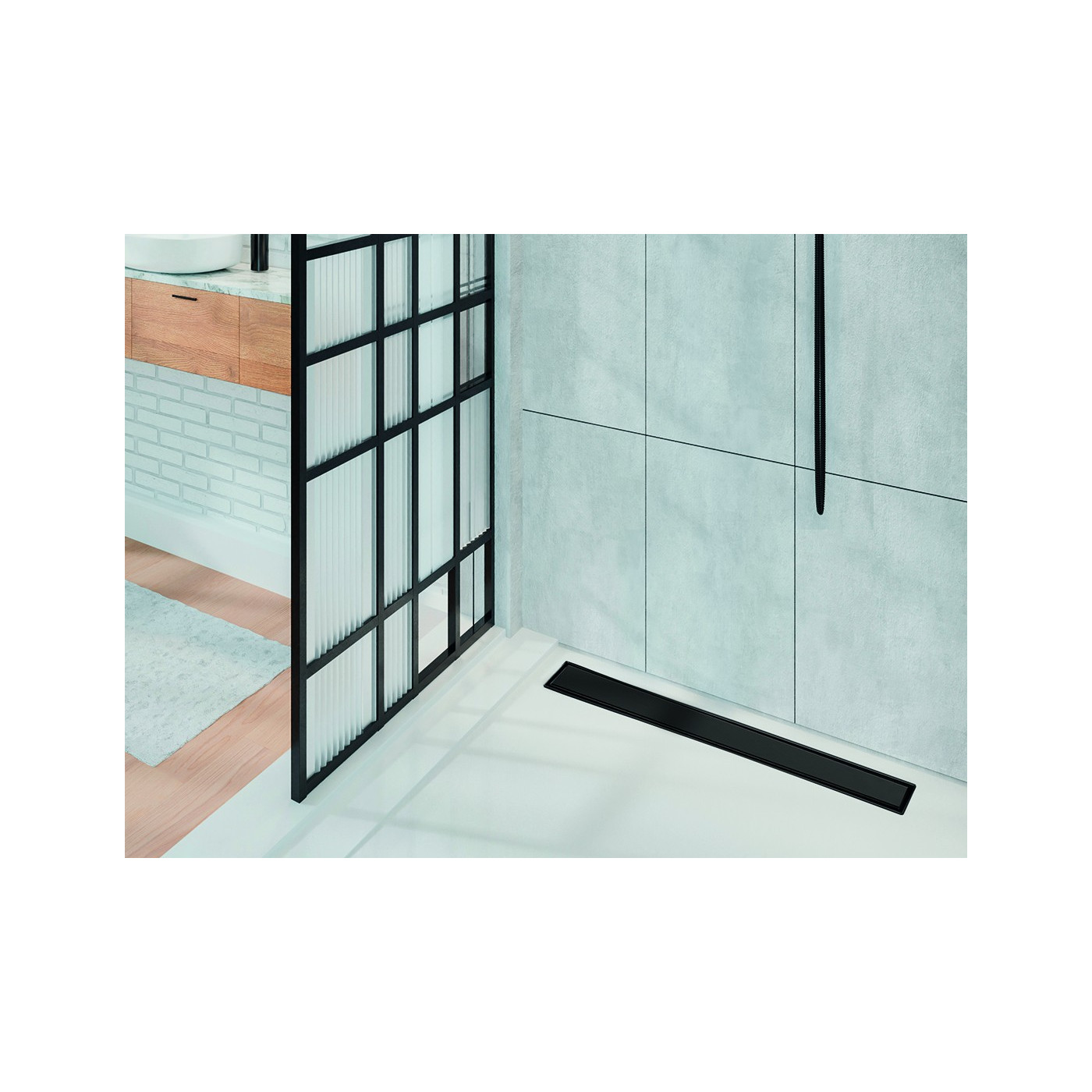 Odpływ Liniowy 70 cm Niski BASSO Czarny