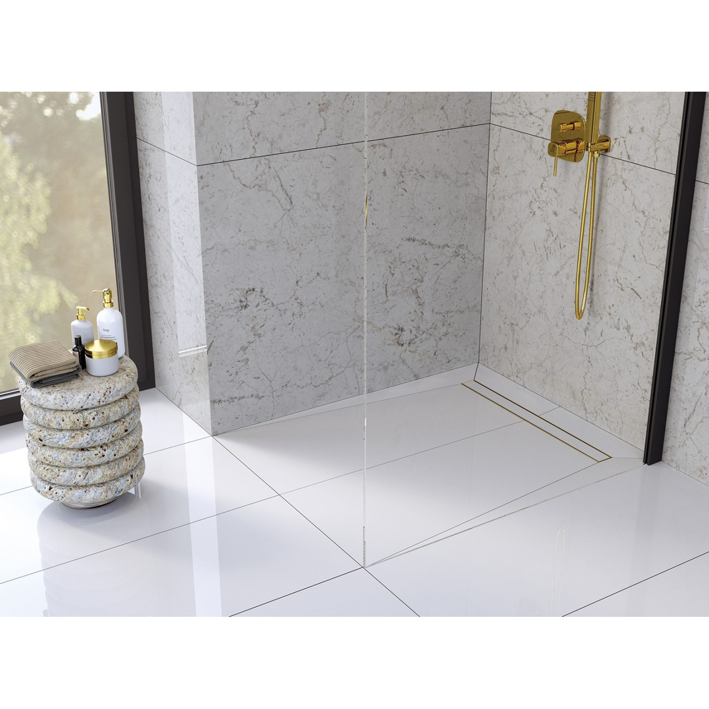 Odpływ Liniowy 70 cm Niski BASSO Złoty Odpływ Liniowy 70 cm Niski BASSO Złoty