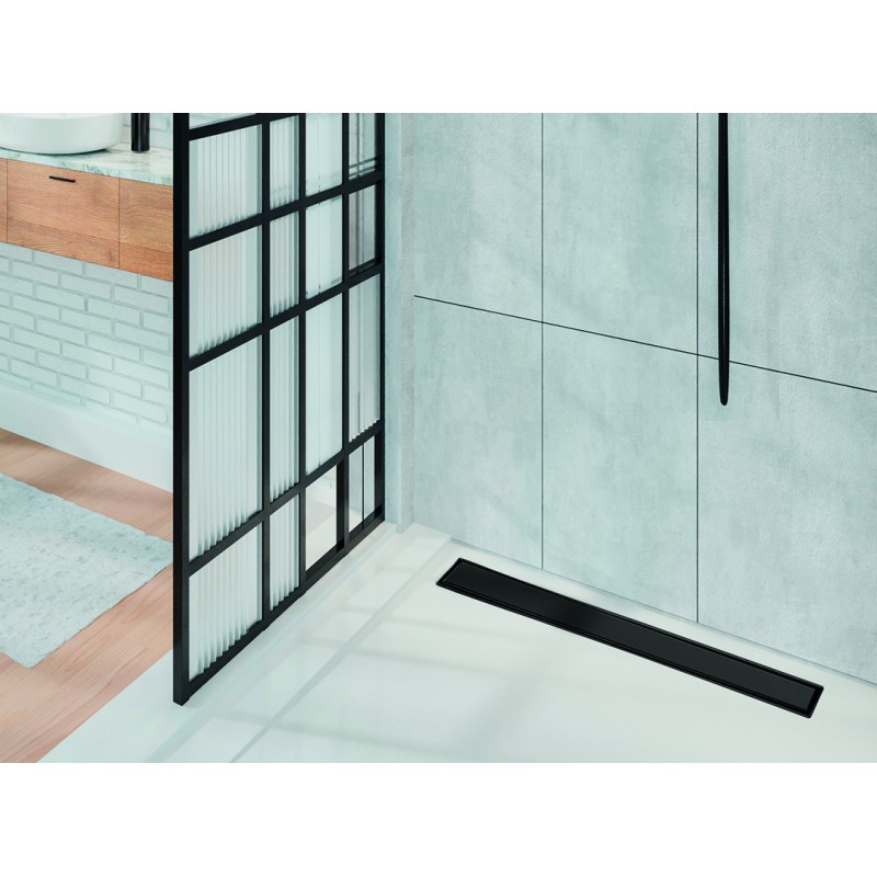 Odpływ Liniowy 80 cm Niski BASSO Czarny