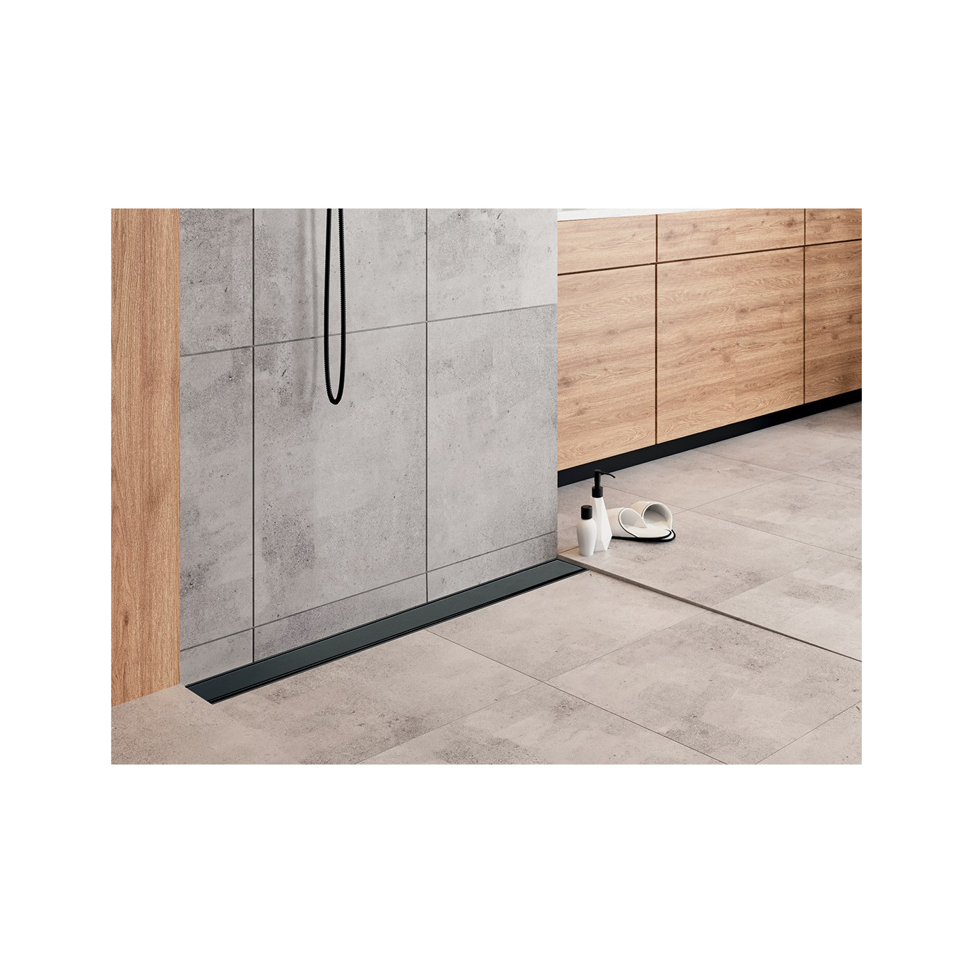 Odpływ Liniowy 60 cm Przyścienny Czarny