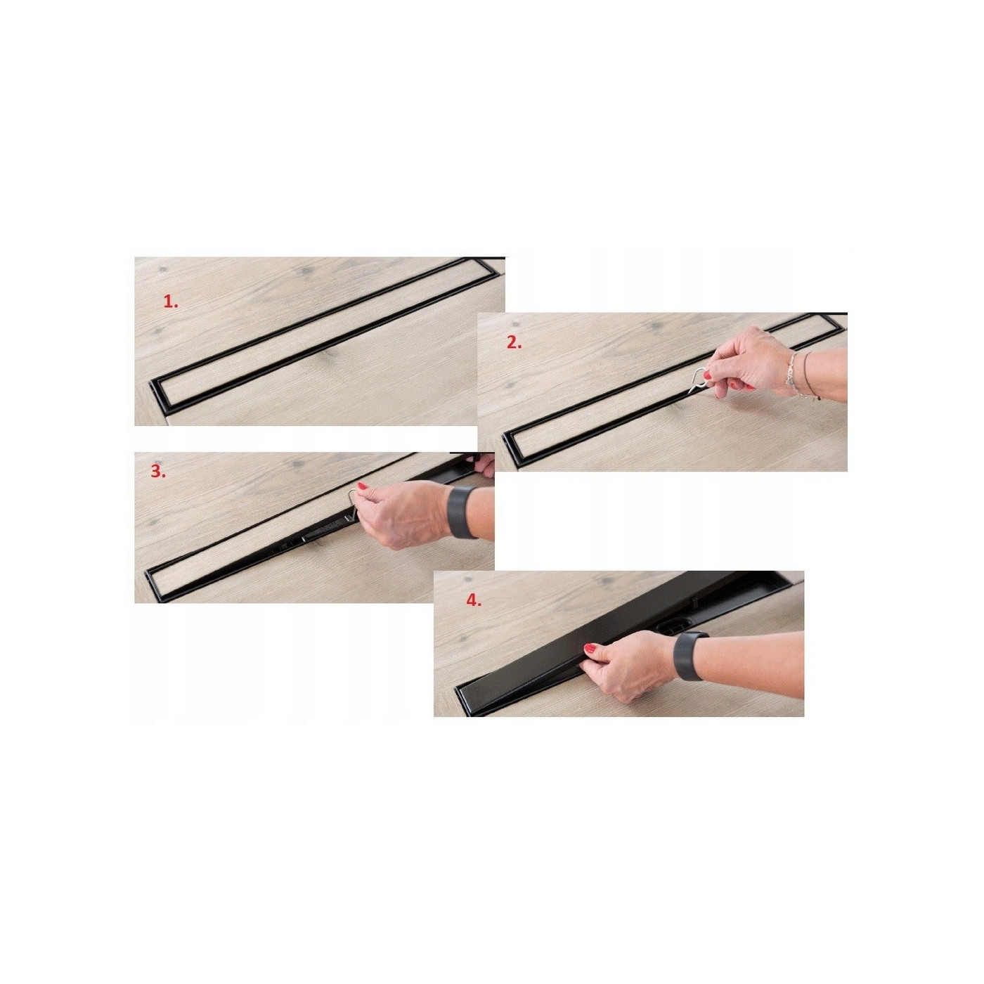 Odpływ Liniowy 60 cm Przyścienny Czarny