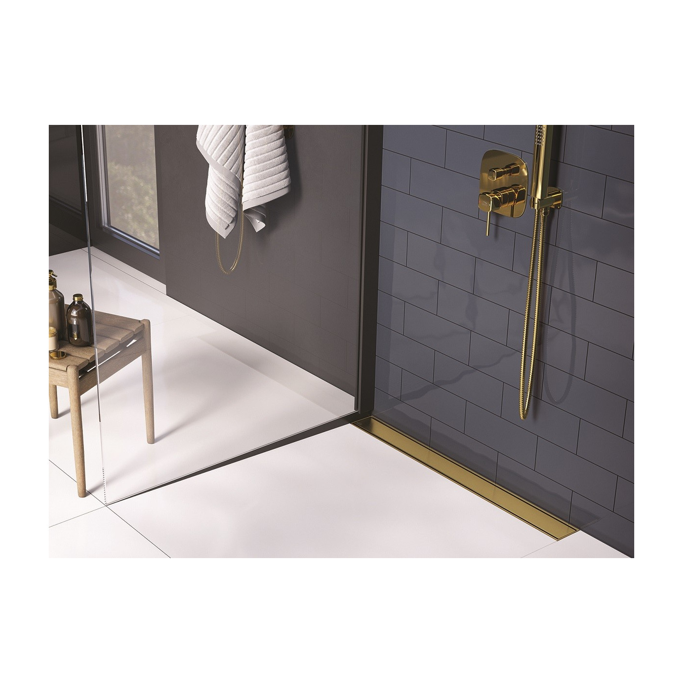 Odpływ Liniowy 80 cm Przyścienny Złoty COB_G81D Odpływ Liniowy 80 cm Przyścienny Złoty COB_G81D