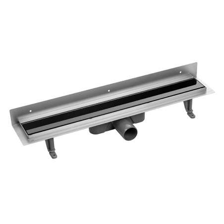 Odpływ Liniowy 90 cm Przyścienny Czarne Szkło COB_791S
