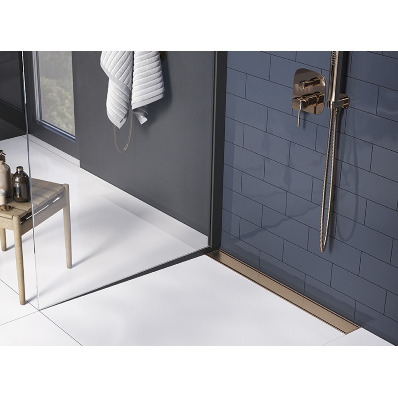 Odpływ Liniowy 90 cm Przyścienny Różowe Złoto