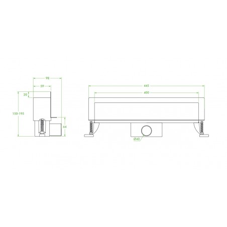 Odpływ Ścienny 40 cm INOX BURGO