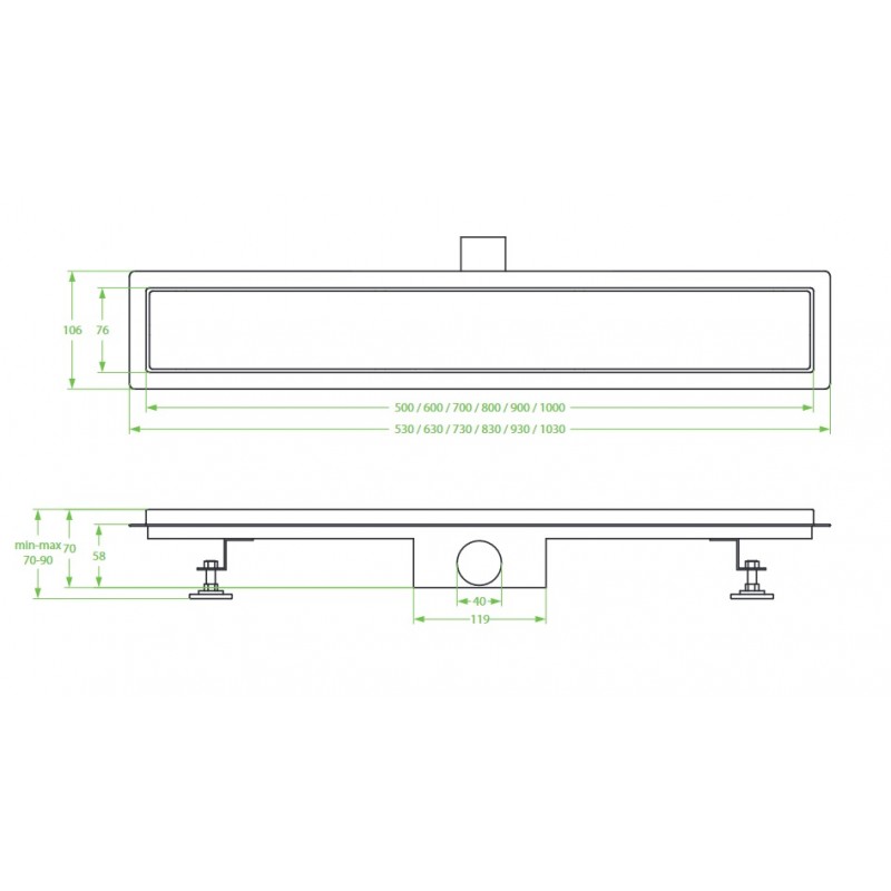 Odpływ Liniowy 50 cm RONDA