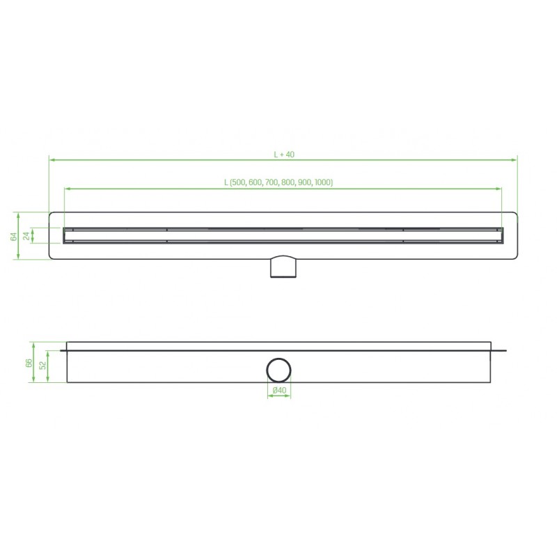 Odpływ Liniowy 50 cm INOX Slim COS_250D Odpływ Liniowy 50 cm INOX Slim COS_250D