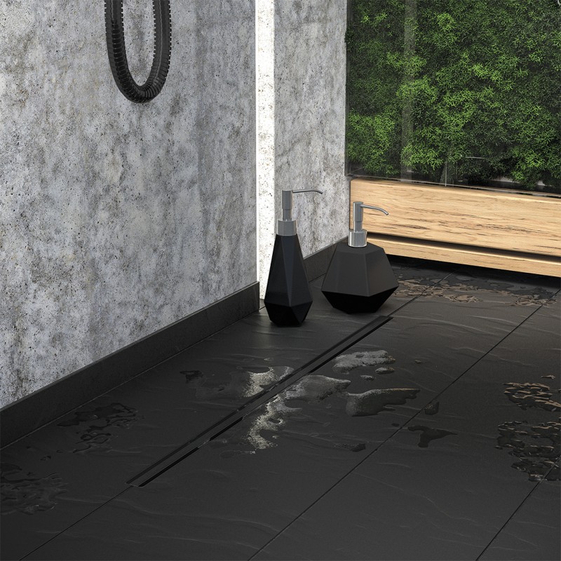 Odpływ Liniowy 80 cm Czarny Slim Odpływ Liniowy 80 cm Czarny Slim