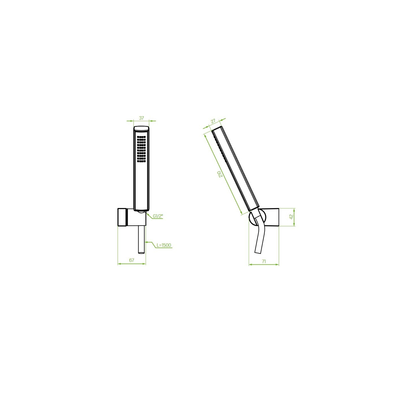 Zestaw Natryskowy Punktowy Czarny POLA Zestaw Natryskowy Punktowy Czarny POLA