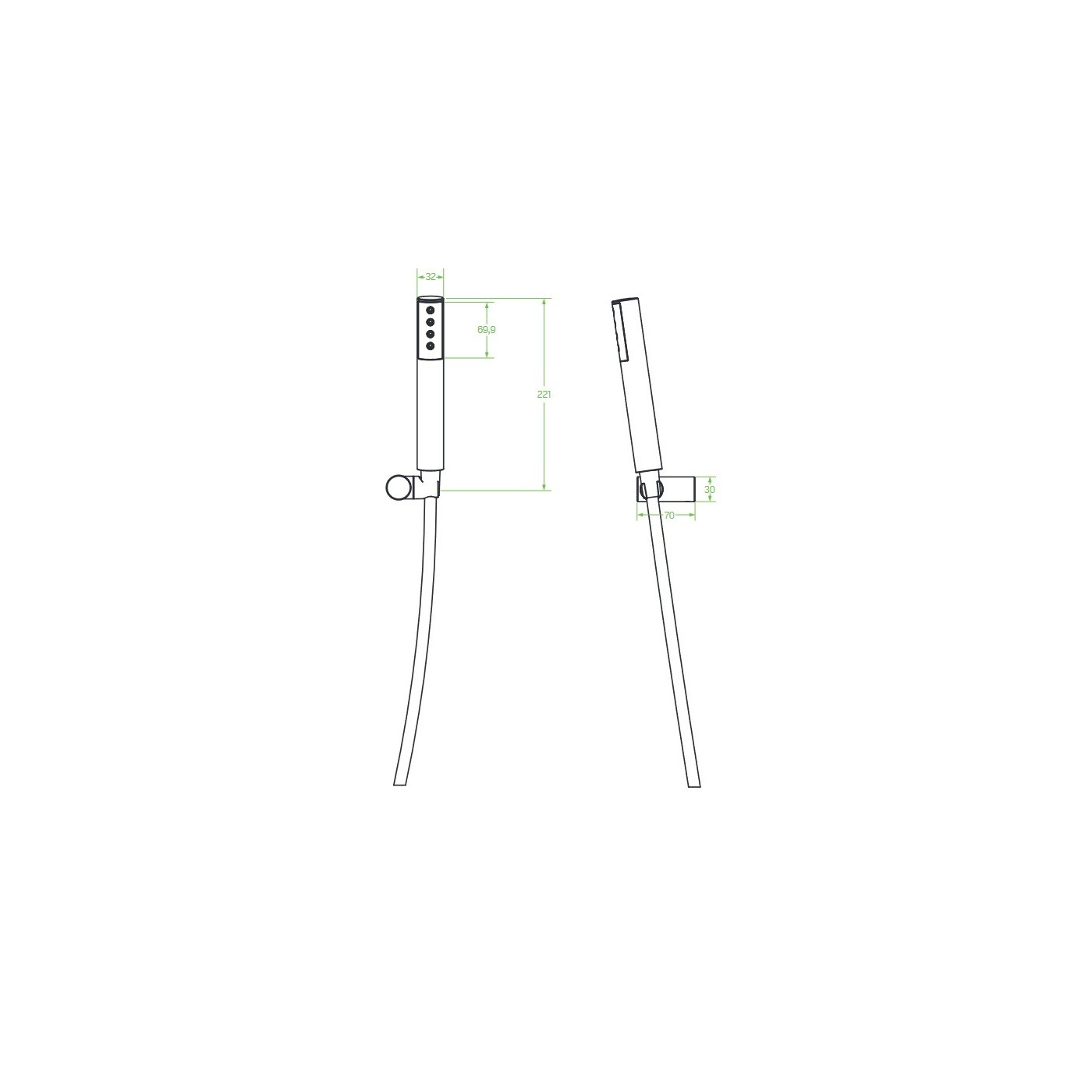 Zestaw Natryskowy Punktowy Czarny PRETTO