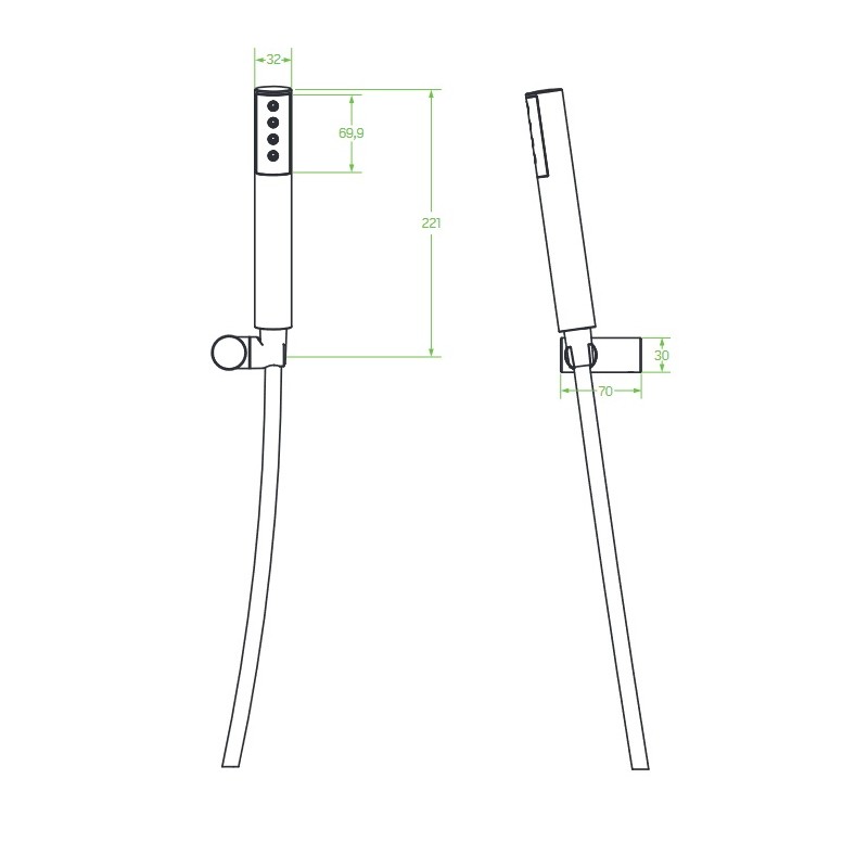 Zestaw Natryskowy Punktowy Czarny PRETTO