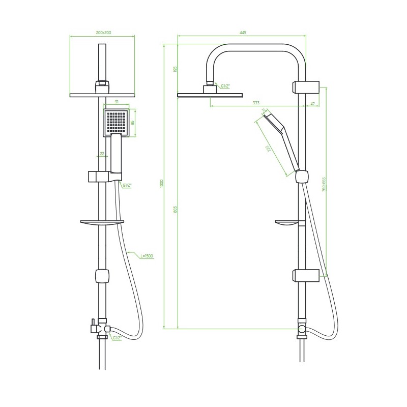 Kolumna Natryskowa DROP Chrom Kolumna Natryskowa DROP Chrom
