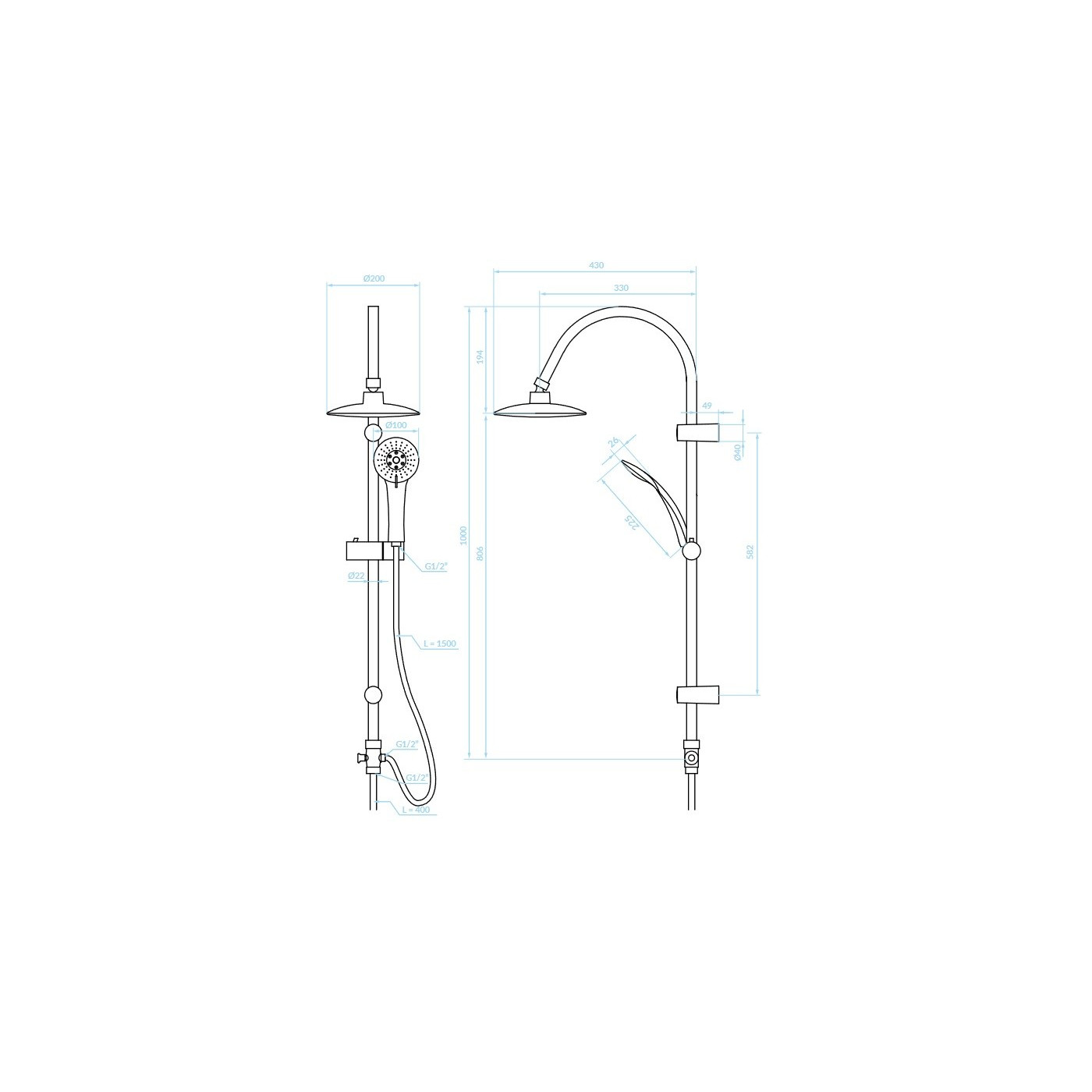 Kolumna Natryskowa Prysznicowa Chrom ONDO