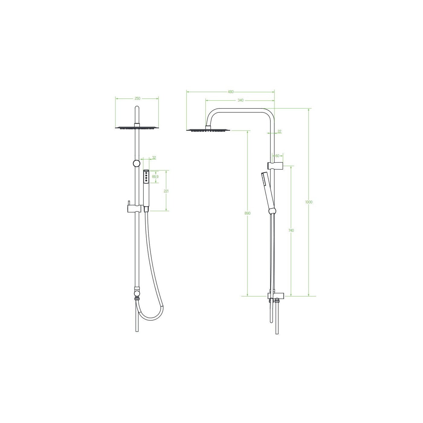 Kolumna Natryskowa Prysznicowa Chrom PRETTO