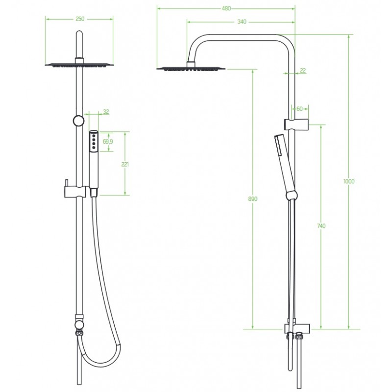 Kolumna Natryskowa Prysznicowa Chrom PRETTO