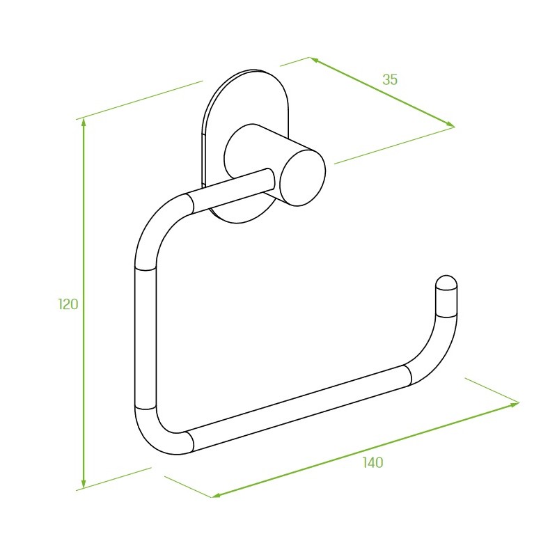 Uchwyt na Papier Toaletowy Biały MIRI