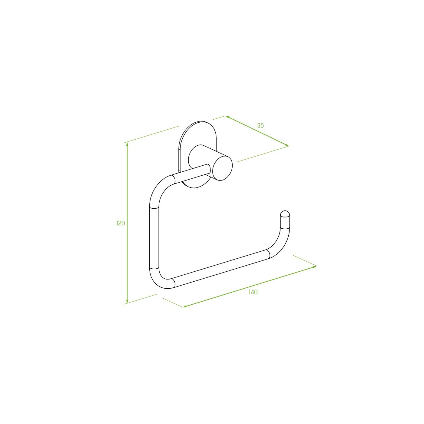 Uchwyt na Papier Toaletowy Czarny MIRI