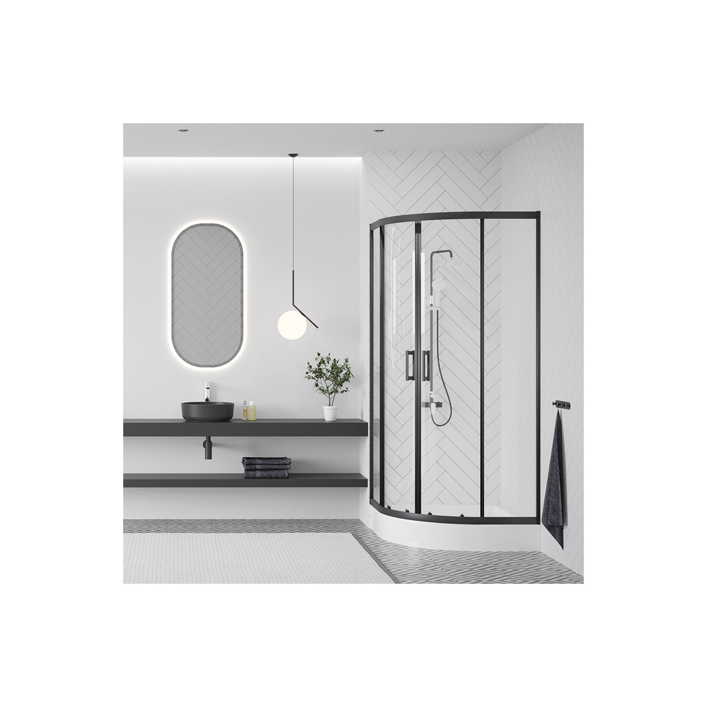 Wieszak do Łazienki Ścienny Czarny MIRI