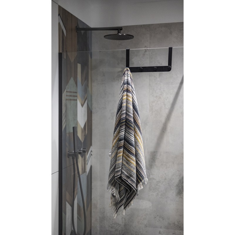 Wieszak do Łazienki na Kabinę Prysznicową Czarny MIRI