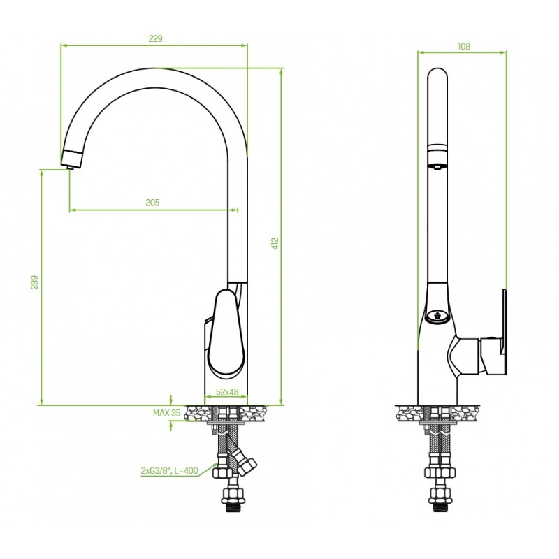 Bateria Kuchenna z Podłączeniem do Filtra Wody CLARO