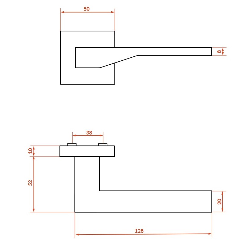 Klamka Wewnętrzna na Rozecie AREUS