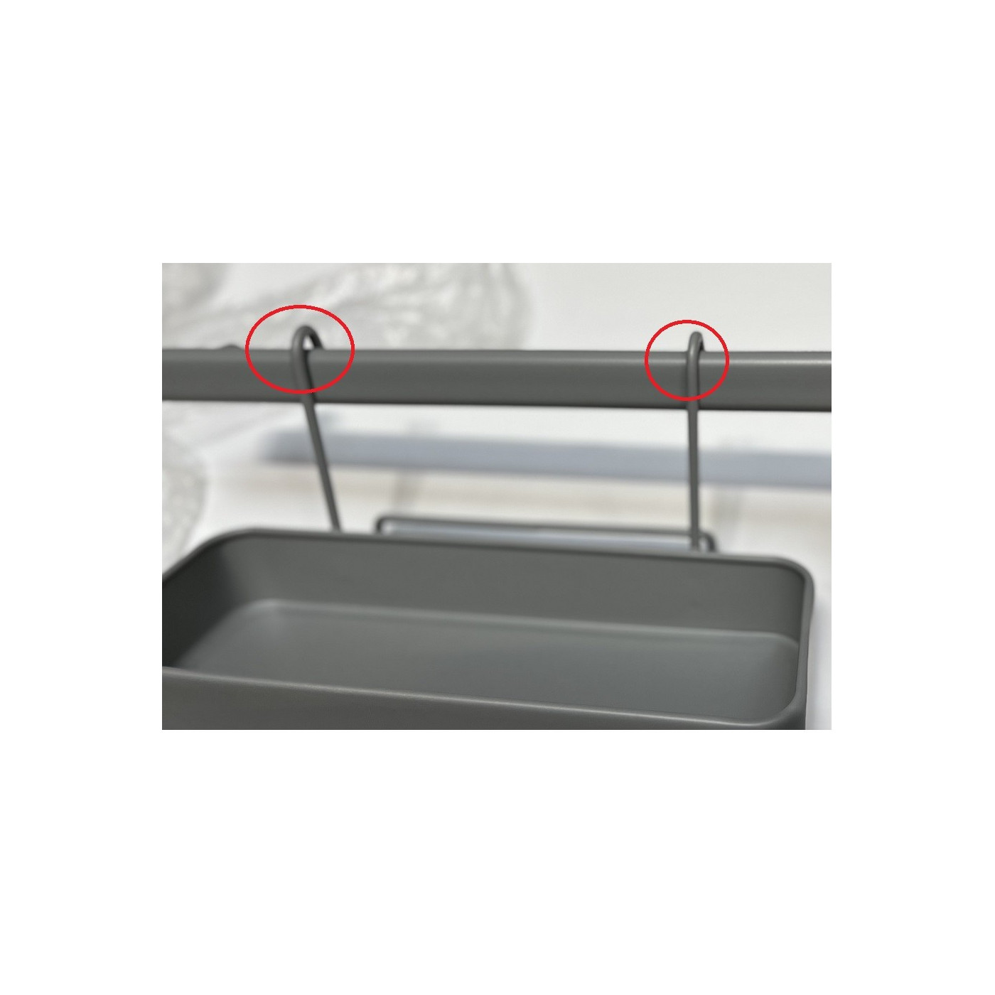 Reling Kuchenny Szary Półka Uchwyt Haczyki II Gatunek