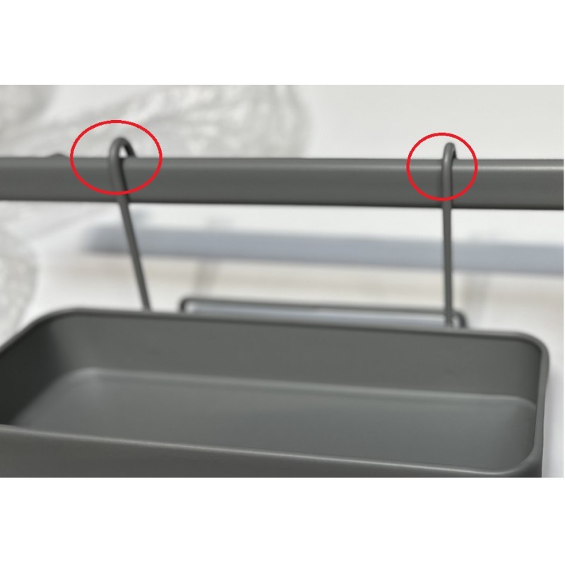 Reling Kuchenny Szary Półka Uchwyt Haczyki II Gatunek