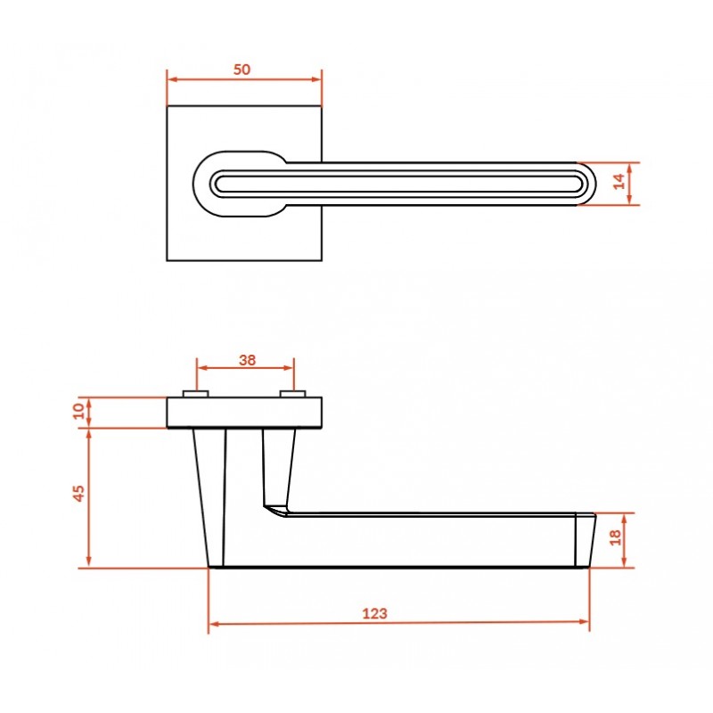 Klamka Wewnętrzna ELIKA II Czarna / Różowa