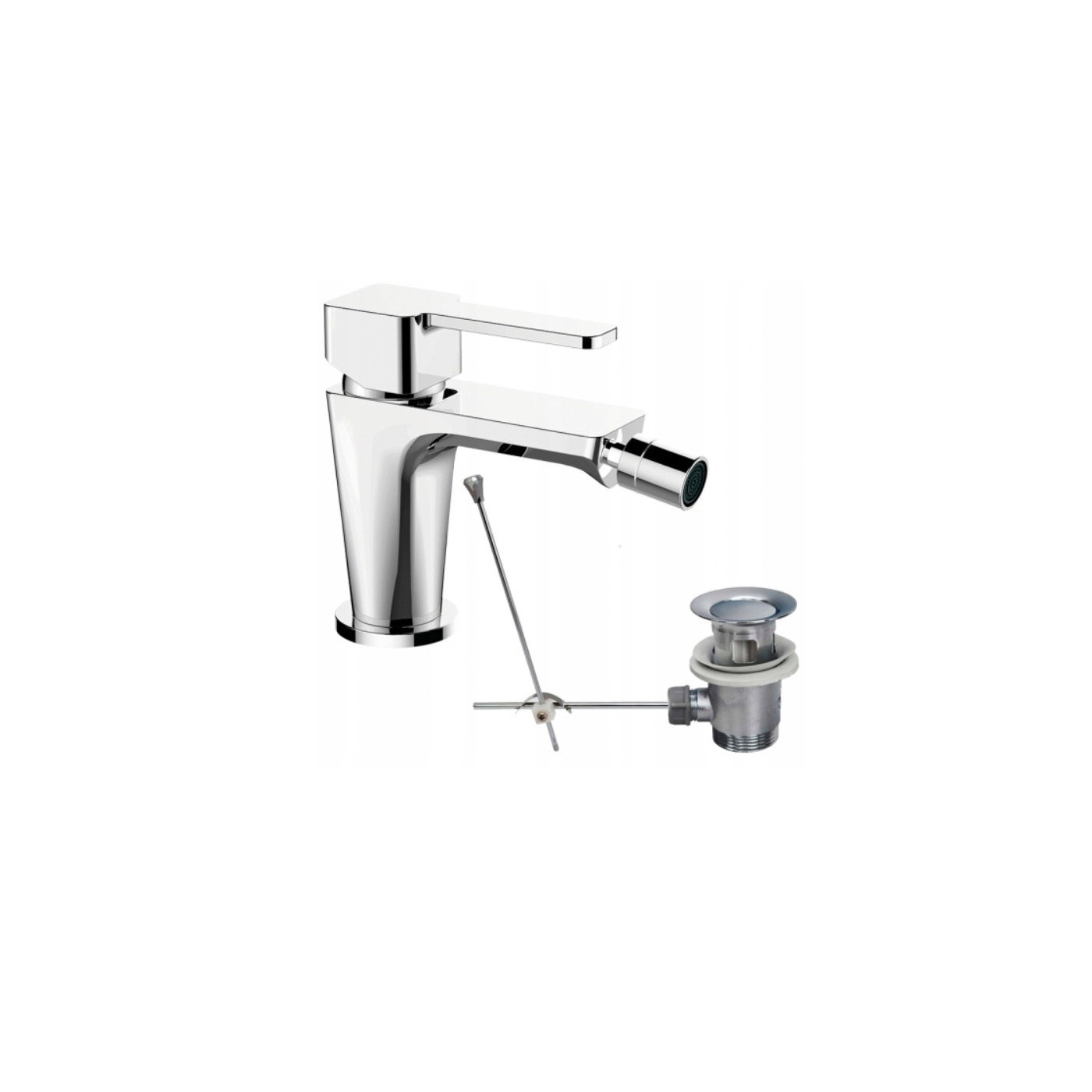 Bateria Bidetowa Stojąca z Korkiem Chrom REVELO Bateria Bidetowa Stojąca z Korkiem Chrom REVELO