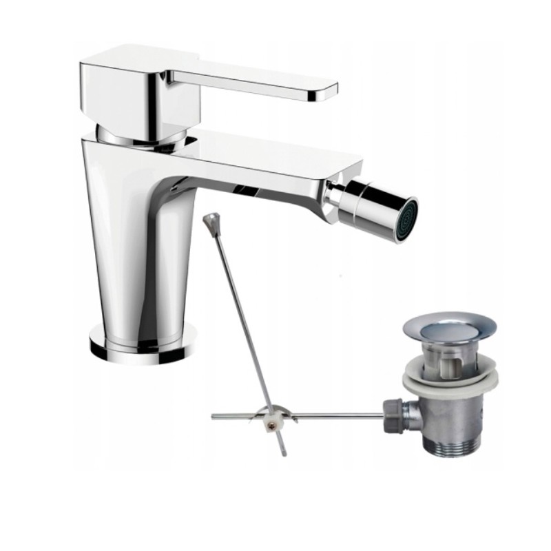 Bateria Bidetowa Stojąca z Korkiem Chrom REVELO Bateria Bidetowa Stojąca z Korkiem Chrom REVELO