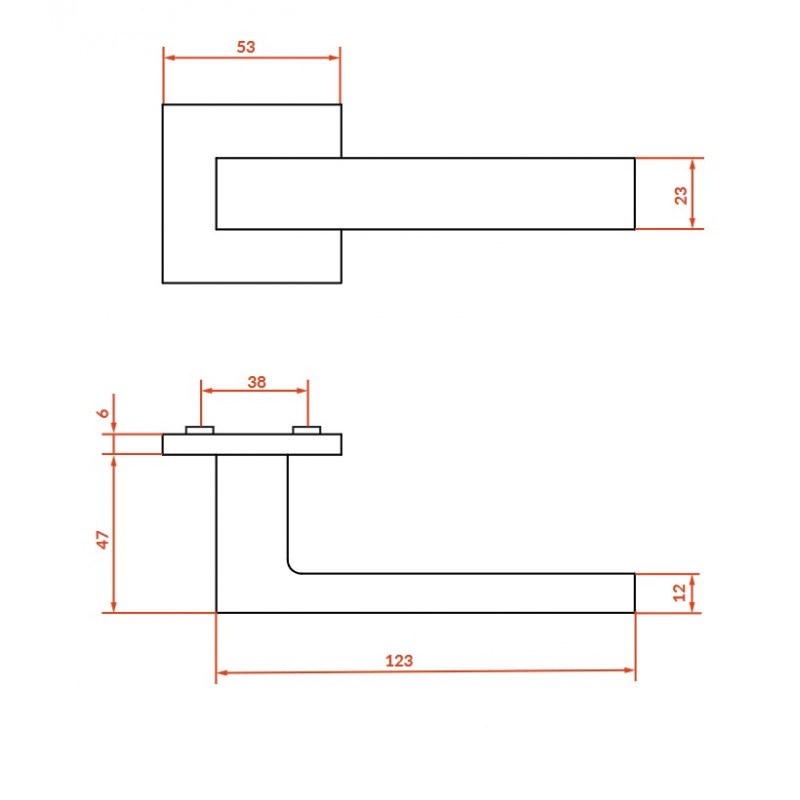 Klamka do Drzwi Wewnętrznych Satynowa KVADRATO