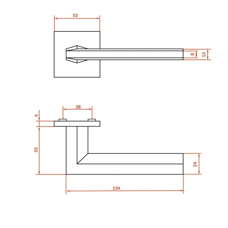 Klamka do Drzwi Wewnętrznych Czarna LIBIA Klamka do Drzwi Wewnętrznych Czarna LIBIA