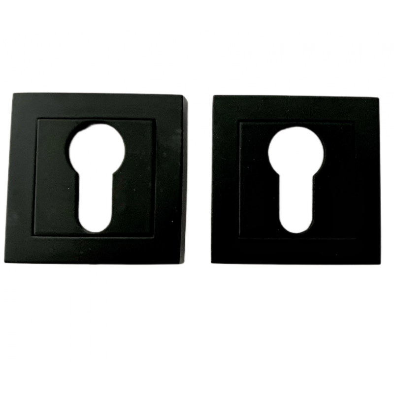 Klamka Czarna Matowa do Drzwi Wewnętrznych Wkładka Zestaw z Rozetami KANT