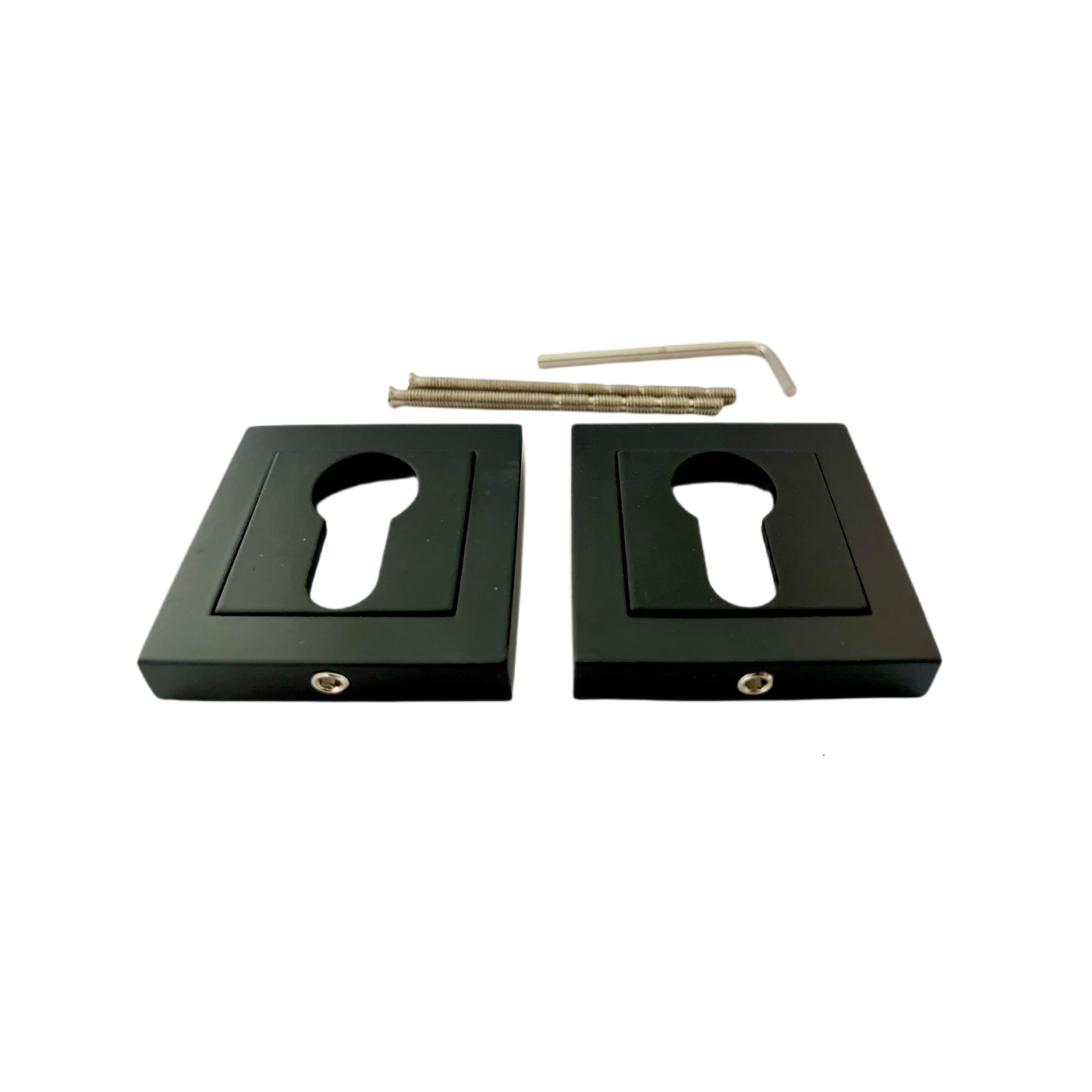 Klamka Czarna Matowa do Drzwi Wewnętrznych Wkładka Zestaw z Rozetami KANT