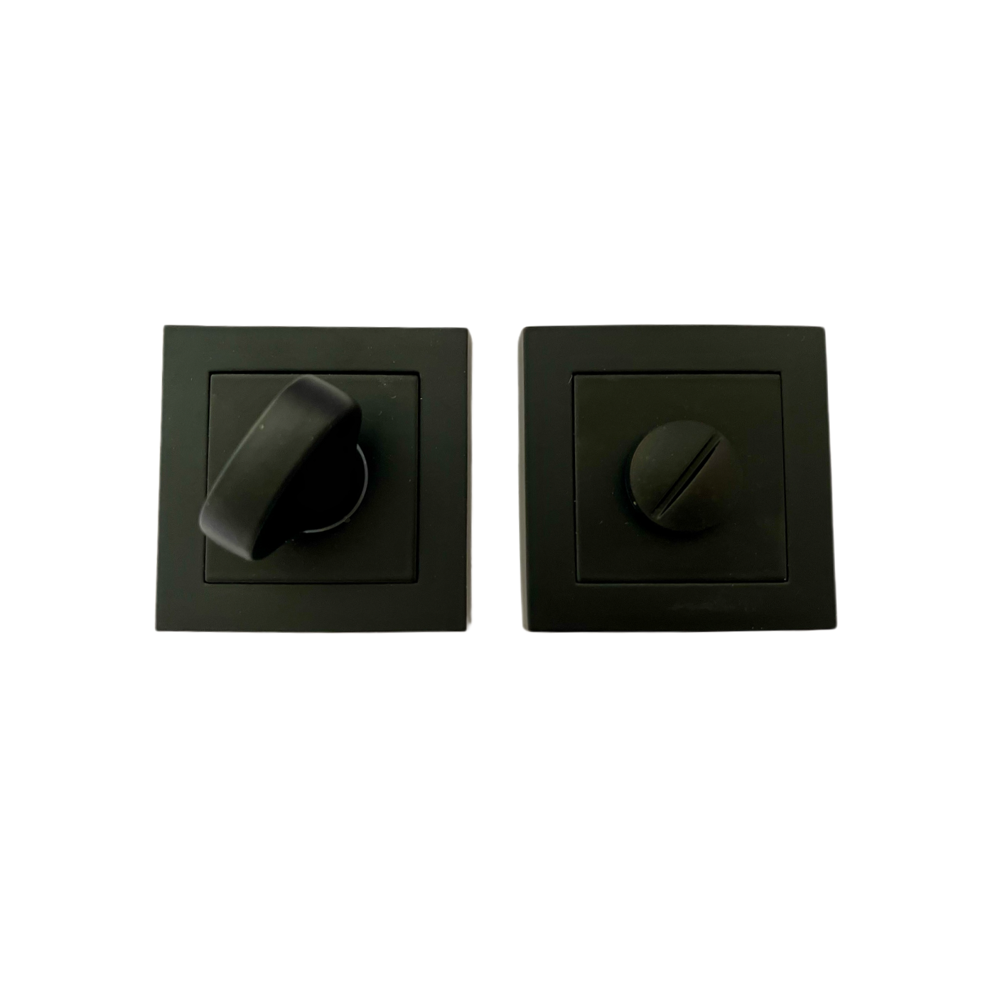 Klamka Czarna Matowa do Drzwi Wewnętrznych WC Zestaw z Rozetami KANT Klamka Czarna Matowa do Drzwi Wewnętrznych WC Zestaw z Rozetami KANT