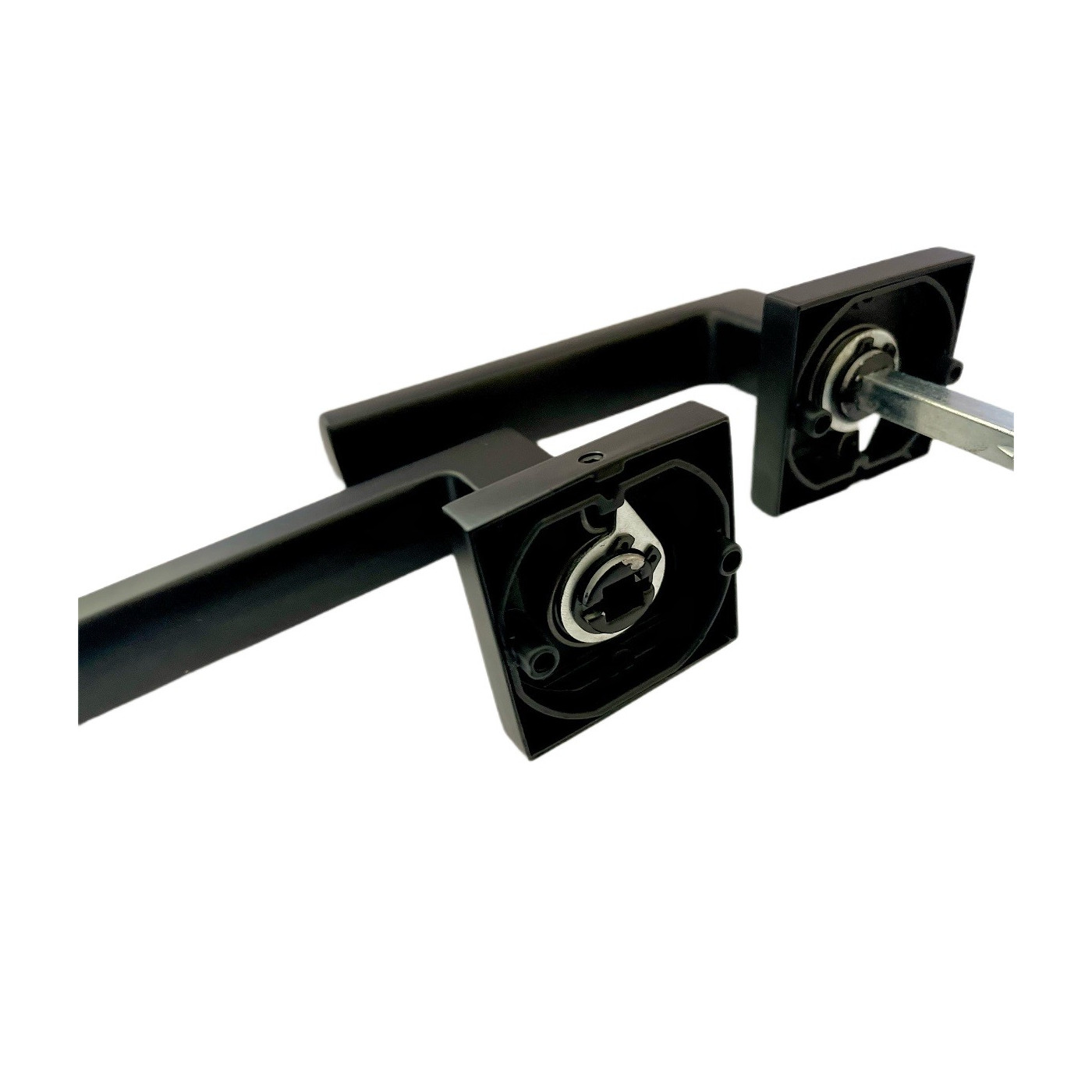 Klamka Czarna Matowa do Drzwi Wewnętrznych WC Zestaw z Rozetami KANT Klamka Czarna Matowa do Drzwi Wewnętrznych WC Zestaw z Rozetami KANT