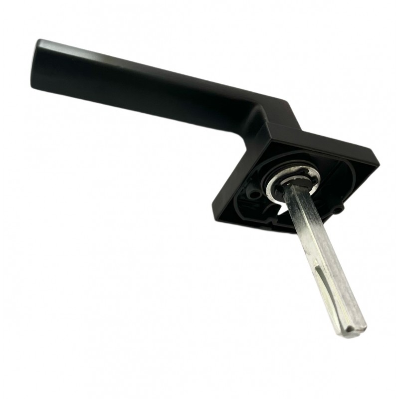 Klamka Czarna Matowa do Drzwi Wewnętrznych Klucz Zestaw z Rozetami KANT