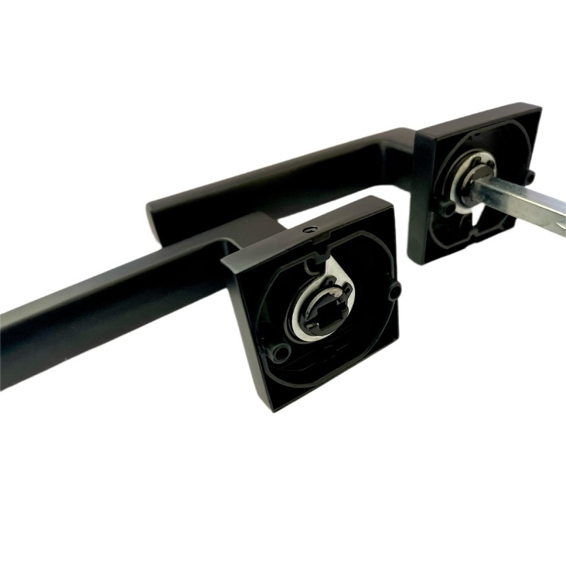 Klamka Czarna Matowa do Drzwi Wewnętrznych Klucz Zestaw z Rozetami KANT