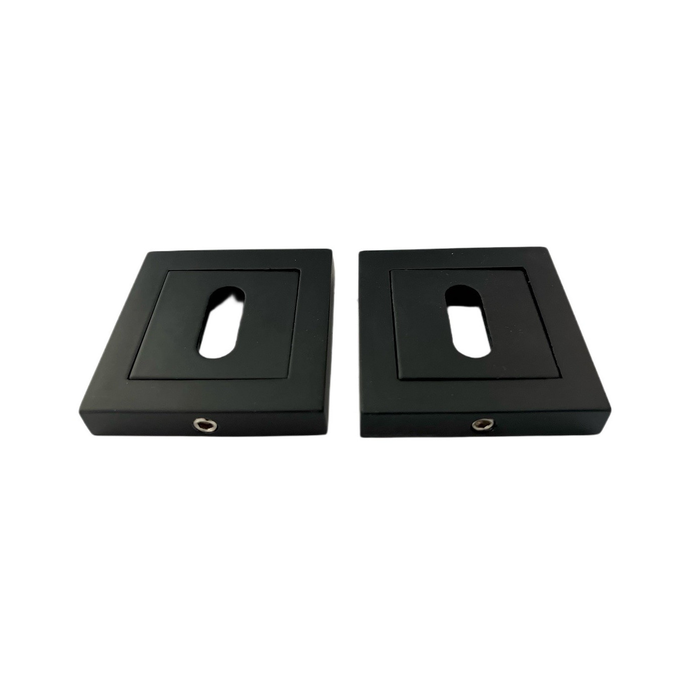 Klamka Czarna Matowa do Drzwi Wewnętrznych Klucz Zestaw z Rozetami KANT