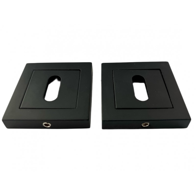 Klamka Czarna Matowa do Drzwi Wewnętrznych Klucz Zestaw z Rozetami KANT