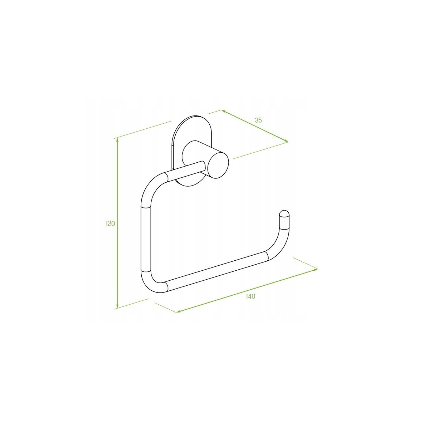 Uchwyt na Papier Toaletowy Bezinwazyjny Różowe Złoto MIRI