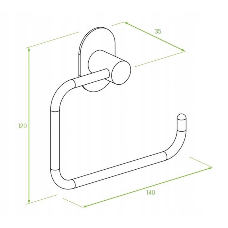 Uchwyt na Papier Toaletowy Bezinwazyjny Różowe Złoto MIRI