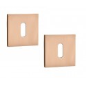 Rozety Kwadratowe Klucz Szyldy do Klamki Wewnętrznej Różowe Złoto