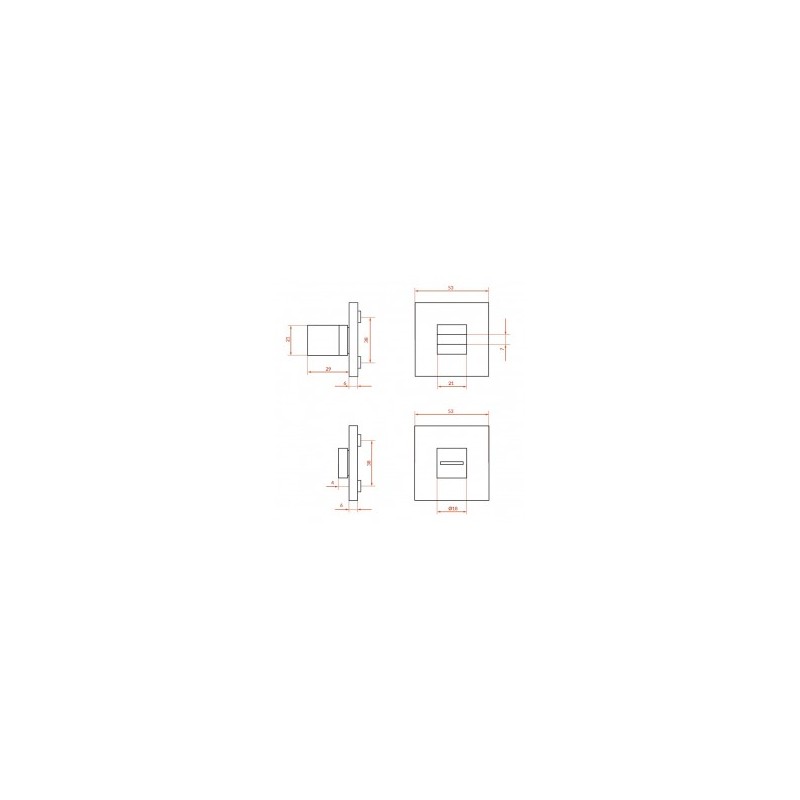 Rozety Kwadratowe WC Szyldy do Klamki Wewnętrznej Różowe Złoto