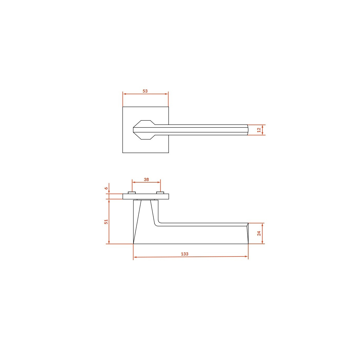 Klamka do Drzwi Wewnętrznych Czarna z Elementami Złota TOGO