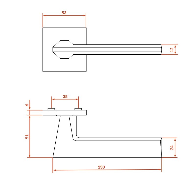 Klamka do Drzwi Wewnętrznych Czarna z Elementami Złota TOGO