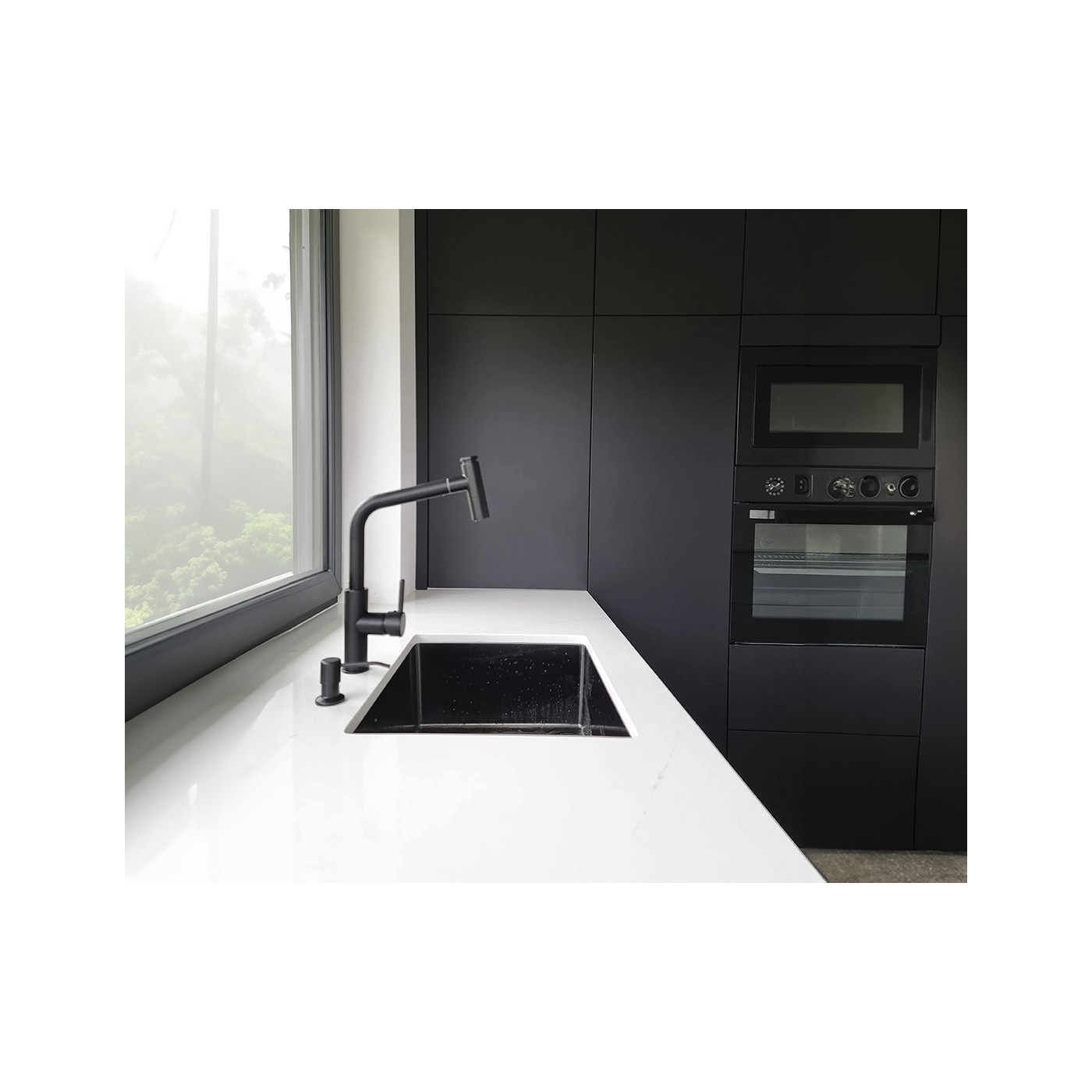 Zlew Zlewozmywak Jednokomorowy Stalowy z Syfonem Grafit Marmara