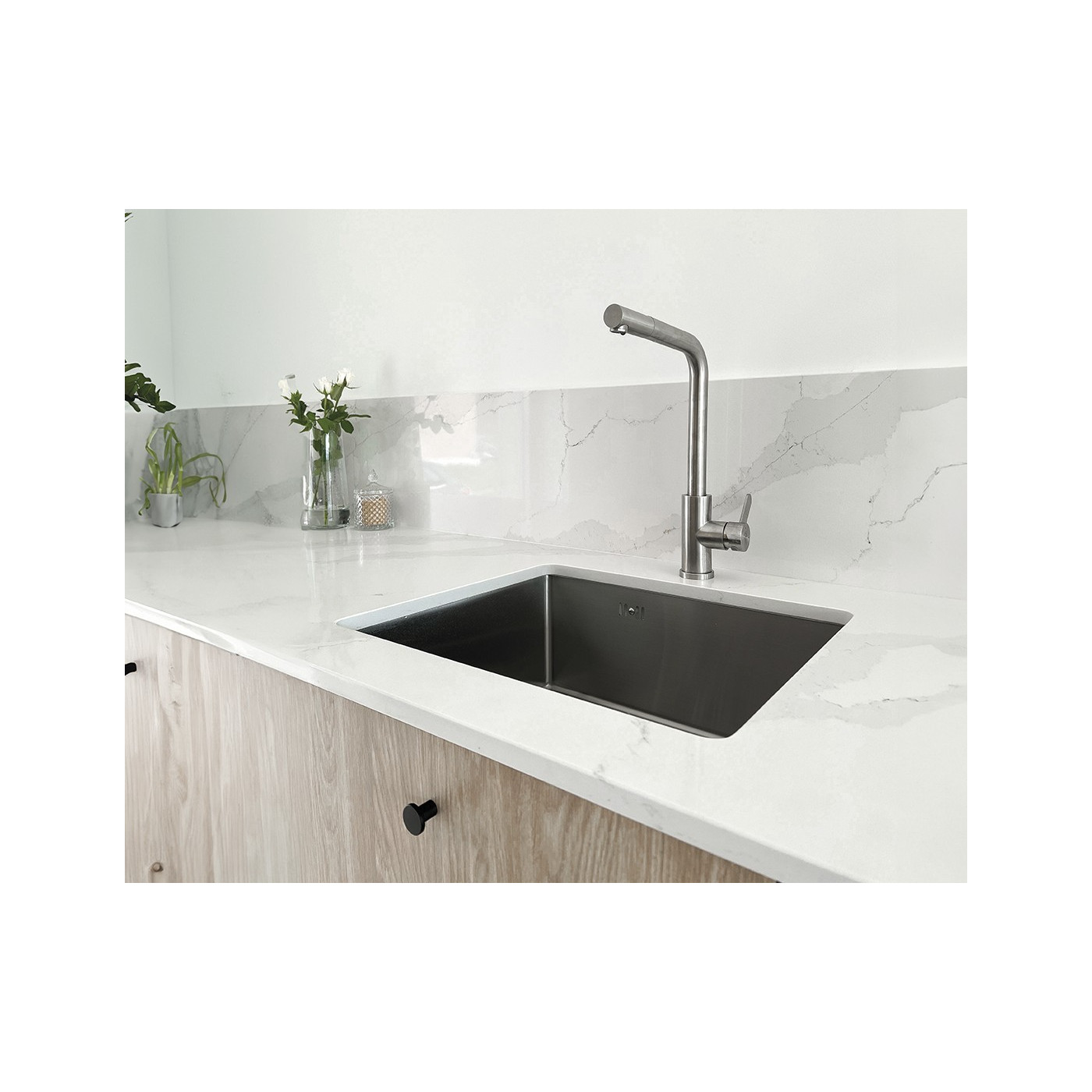 Zlew Zlewozmywak Jednokomorowy Stalowy z Syfonem Inox Marmara